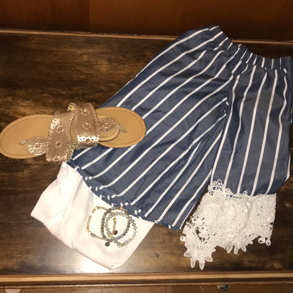 Off the shoulder lace detail top